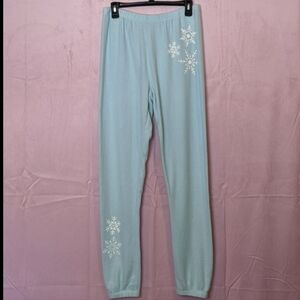 Wildfox Love at Frost Sight Plume Light Blue Pajama Pants size Small